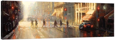 Paris - Crossing The Street Canvas Art Print - Christopher Clark