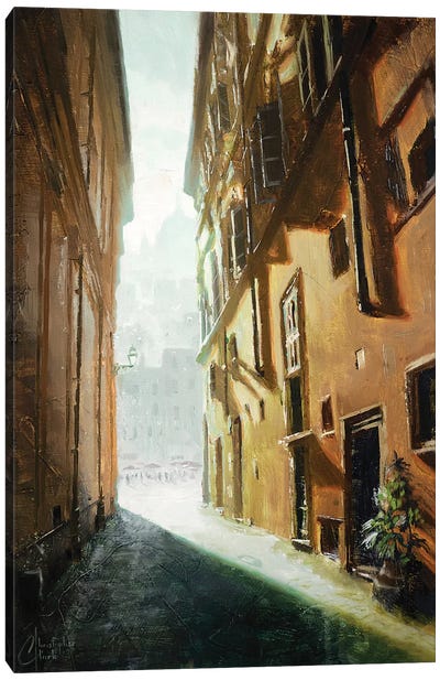 Rome Alleyway Canvas Art Print - Ombres et Lumières