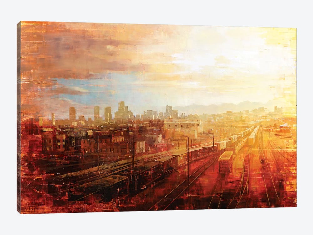 Denver - Afternoon Over The Tracks by Christopher Clark 1-piece Art Print