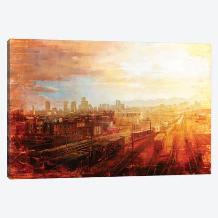 Denver - Afternoon Over The Tracks Canvas Print #CCK10} by Christopher Clark Canvas Print