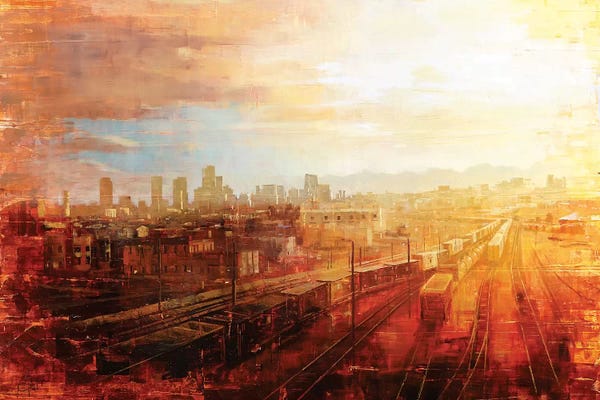 Christopher Clark: Denver - Afternoon Over The Tracks by Christopher Clark