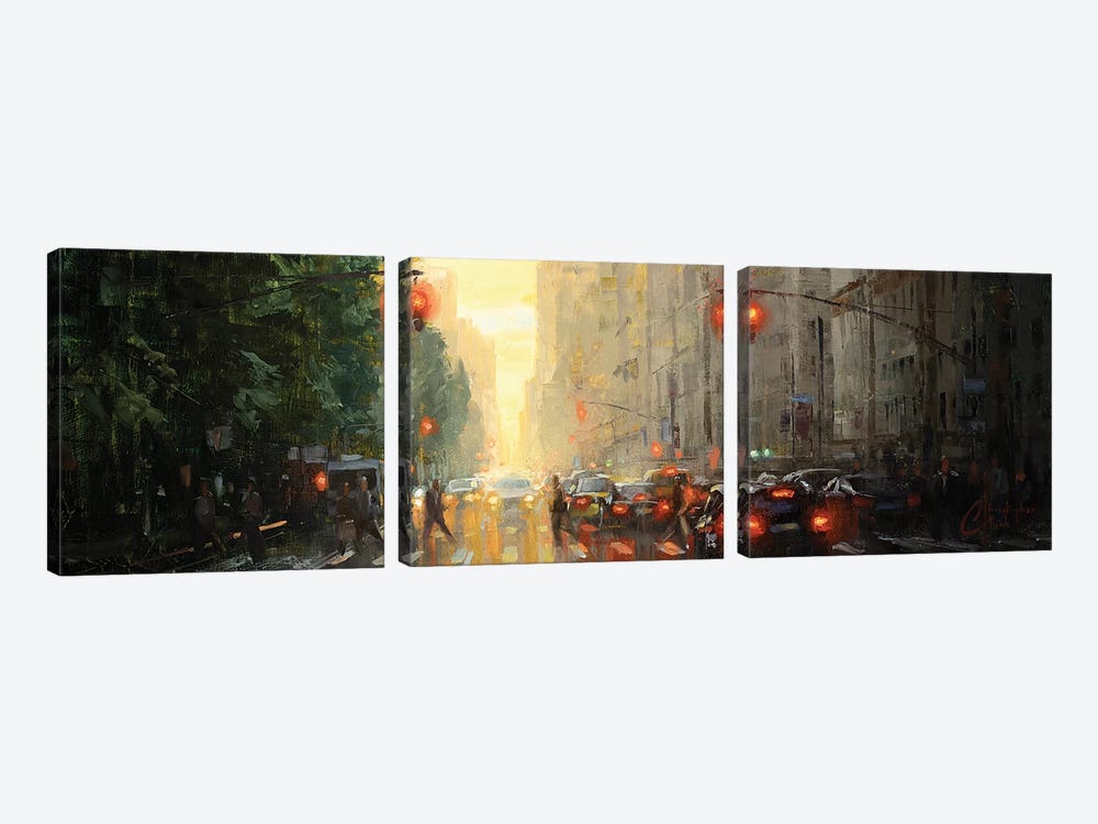 NYC - Along Central Park by Christopher Clark 3-piece Art Print