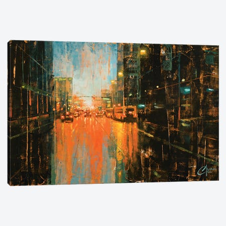 Denver - Broadway In The Rain II Canvas Print #CCK12} by Christopher Clark Canvas Print
