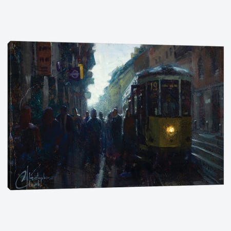 Milan, Italy - Early Morning Trolley Canvas Print #CCK140} by Christopher Clark Canvas Art Print