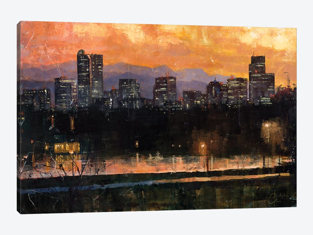Denver Skyline From City Park III by Christopher Clark 1-piece Canvas Print