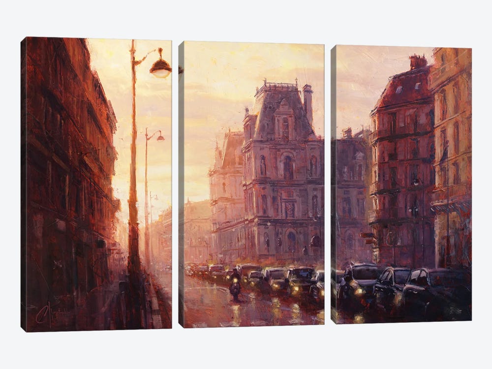 The Light Of Paris by Christopher Clark 3-piece Canvas Art