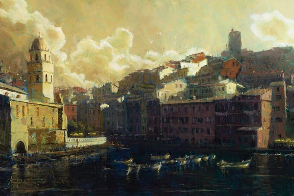 Christopher Clark: Vernazza Harbor III by Christopher Clark