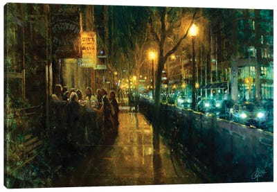 Drinks Downtown Canvas Art Print - Cafes
