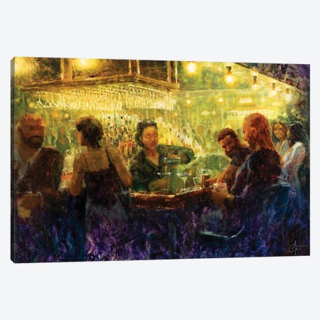 Night Out With Friends, Full Size Canvas Print #CCK164} by Christopher Clark Canvas Wall Art