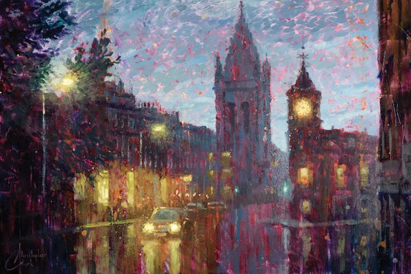 Detailed Oil Painters: Edinburgh Street by Christopher Clark