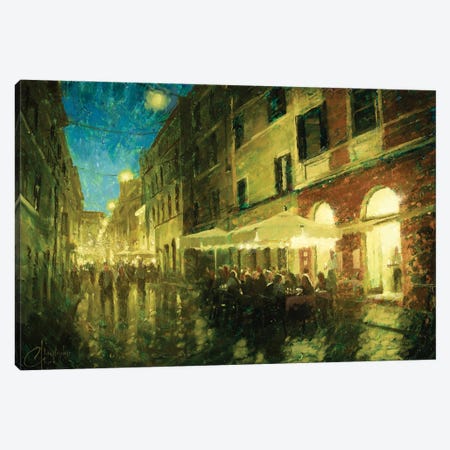 Rome Cafe For Dinner Canvas Print #CCK166} by Christopher Clark Canvas Artwork