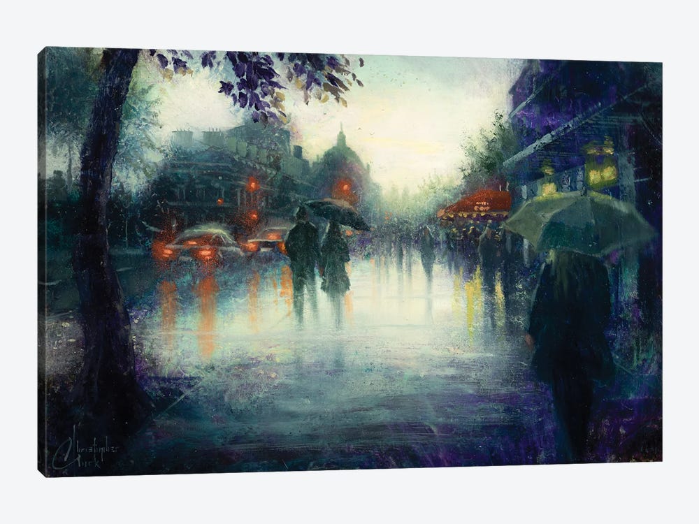 Paris Rainy Street by Christopher Clark 1-piece Art Print