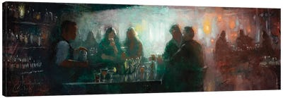 Night Bar Canvas Art Print - Restaurant & Diner Art
