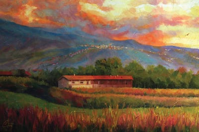 Fields Near Aosta, Italy by Christopher Clark framed wall art
