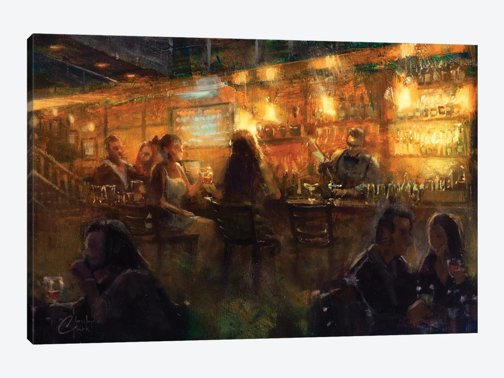 Meeting Friends At The Bar II by Christopher Clark 1-piece Canvas Print
