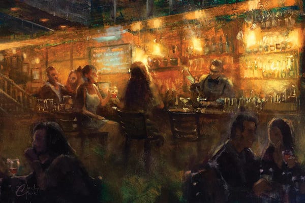 Christopher Clark: Meeting Friends At The Bar II by Christopher Clark