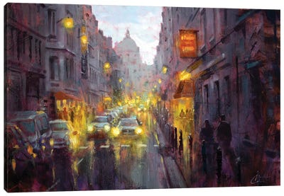 Dusk In Paris Canvas Art Print - Christopher Clark