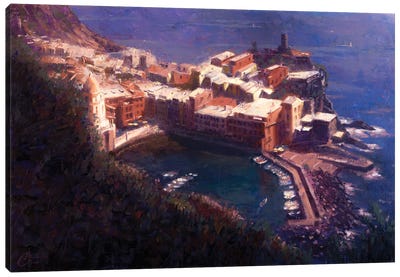 Cliffs Of Vernazza Canvas Art Print - Christopher Clark
