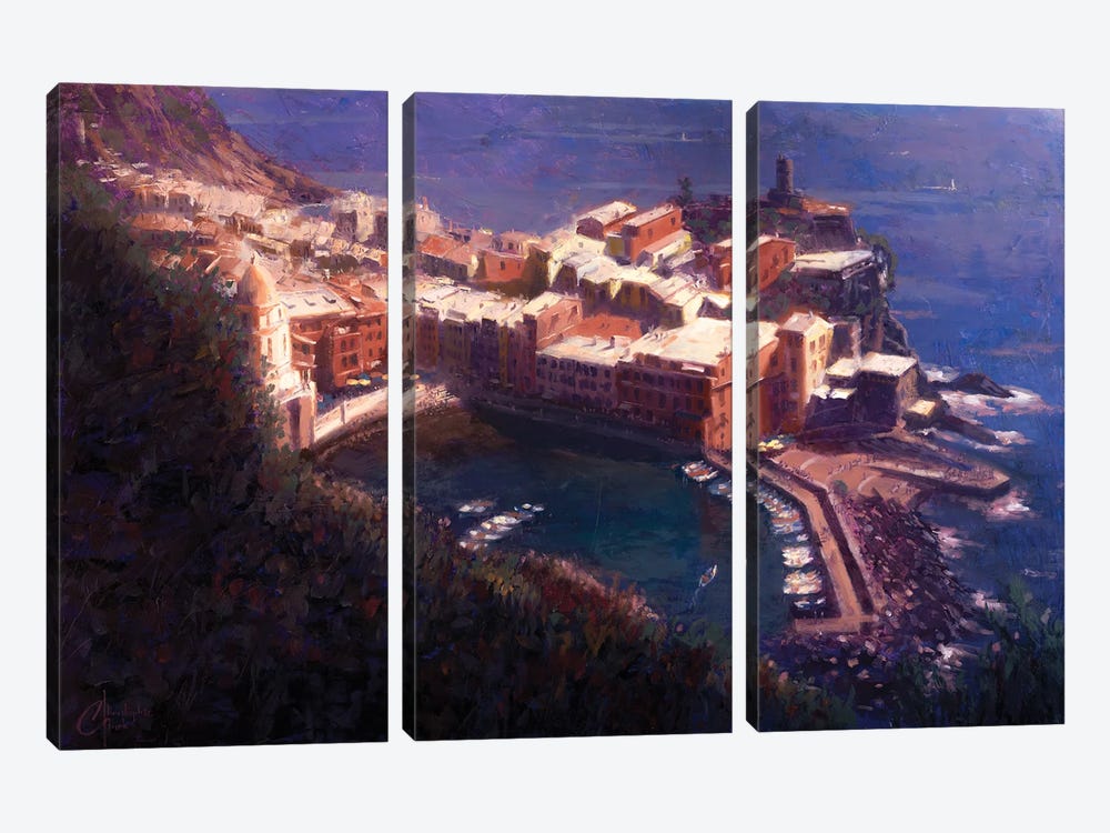 Cliffs Of Vernazza by Christopher Clark 3-piece Canvas Artwork