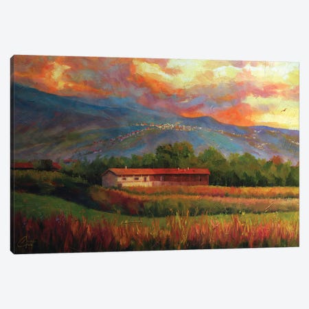 Fields Near Aosta, Italy Canvas Print #CCK17} by Christopher Clark Canvas Artwork