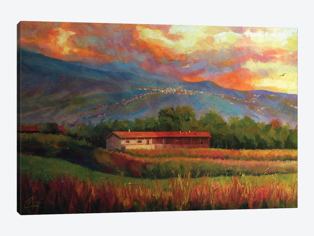 Fields Near Aosta, Italy by Christopher Clark 1-piece Canvas Artwork