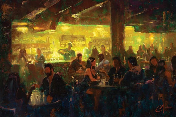 Illuminated Oil Paintings: New York City, Bar I by Christopher Clark