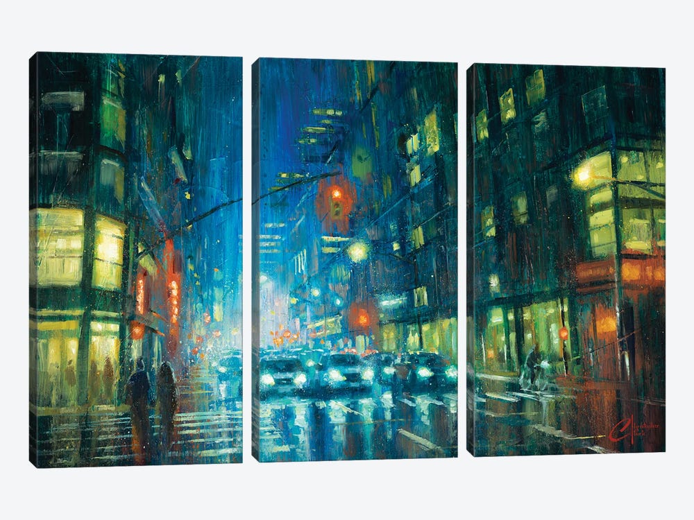 New York City, Street I by Christopher Clark 3-piece Canvas Print