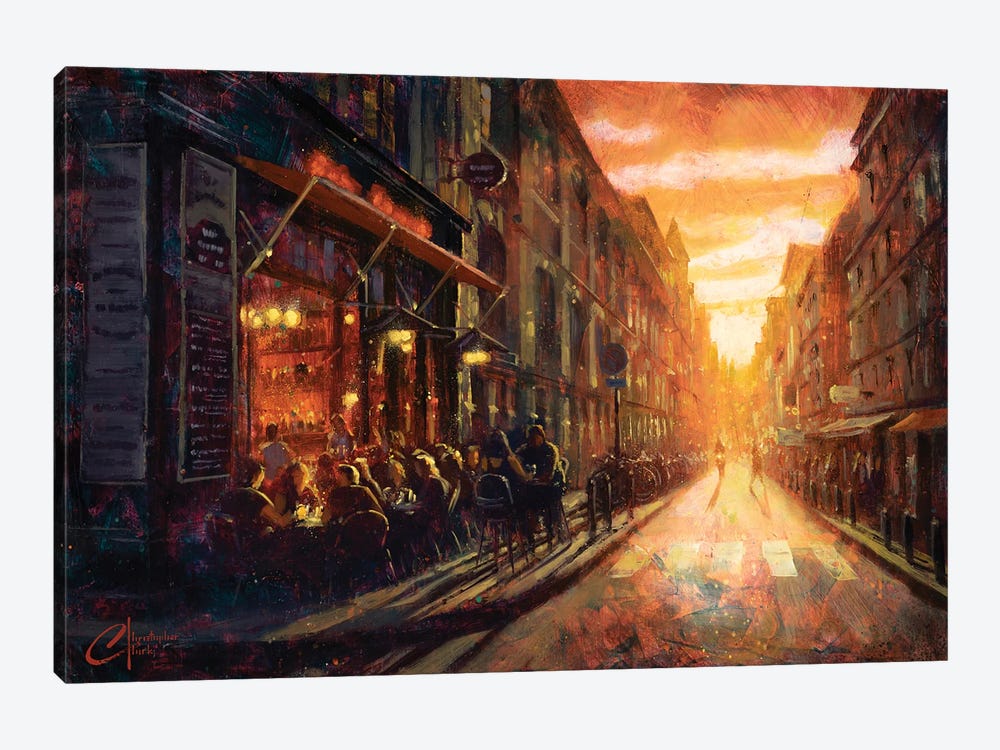 Paris, Afternoon Cafe by Christopher Clark 1-piece Canvas Print