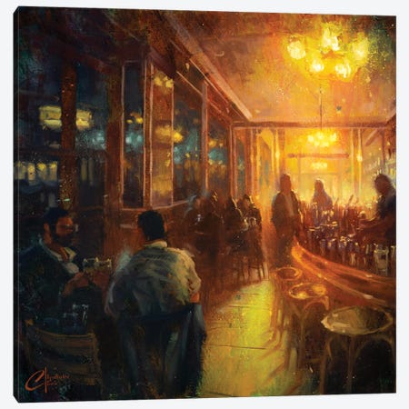 Paris, Bar I Canvas Print #CCK188} by Christopher Clark Art Print