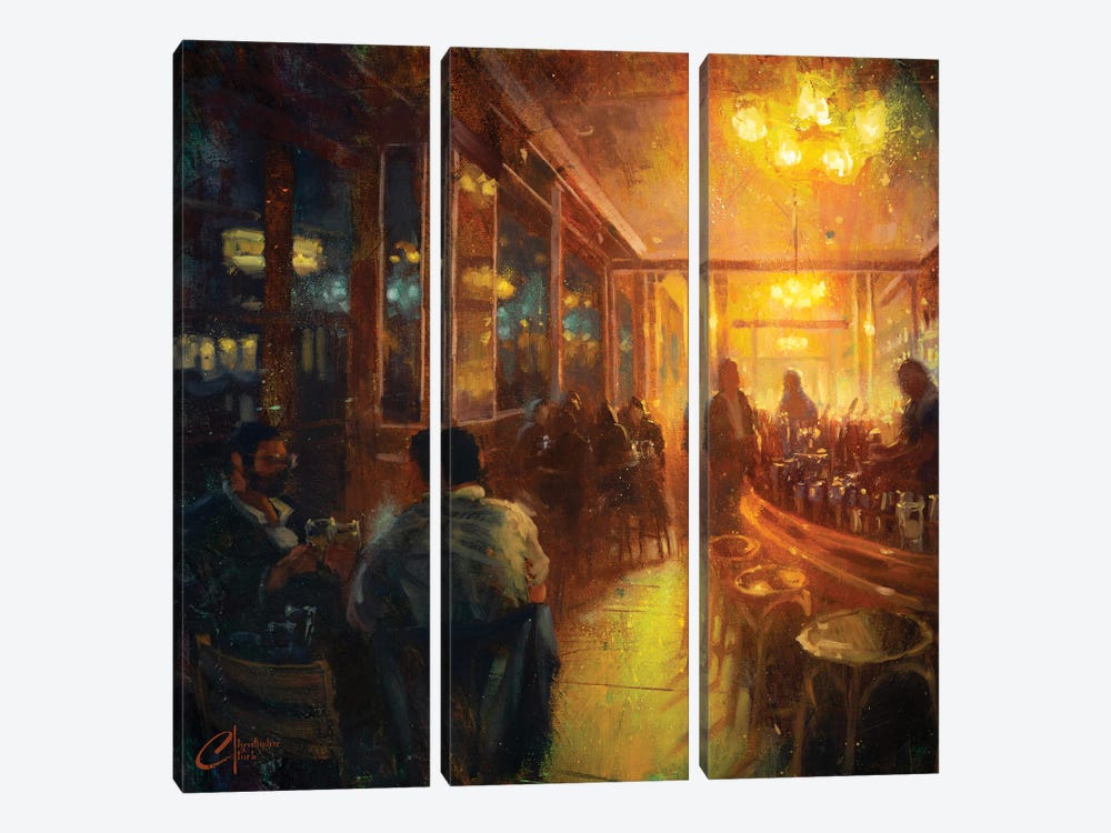 Paris, Bar I by Christopher Clark 3-piece Canvas Artwork