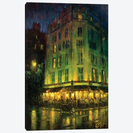 Paris, Cafe Atmosphere Canvas Print #CCK189} by Christopher Clark Canvas Print