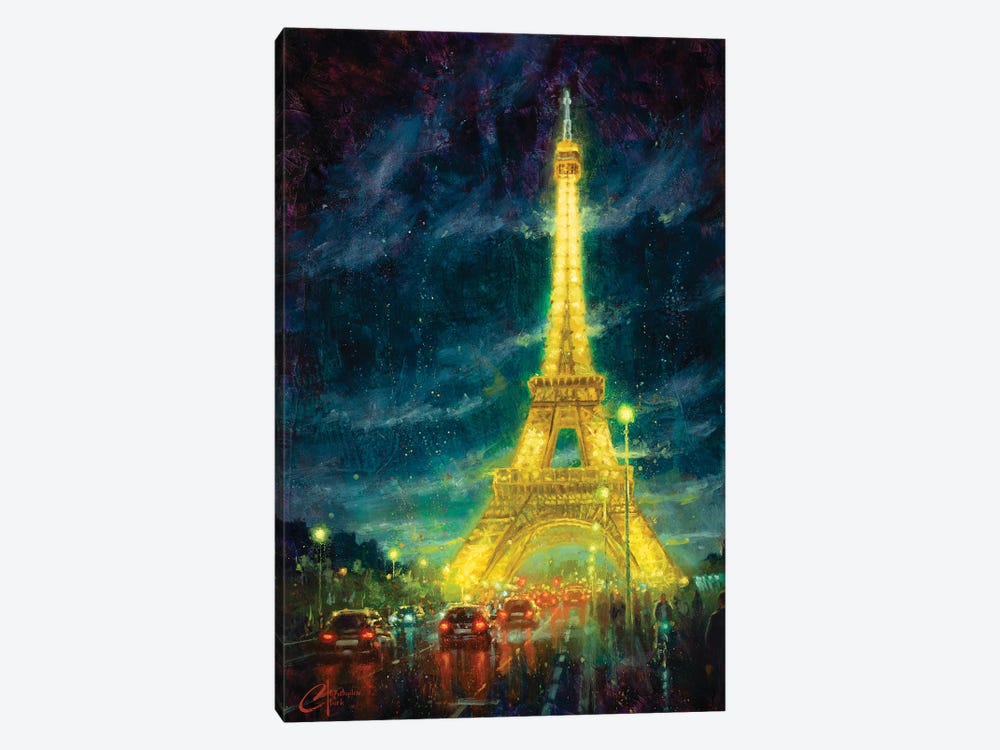 Paris, Eiffel Tower Glow by Christopher Clark 1-piece Canvas Artwork