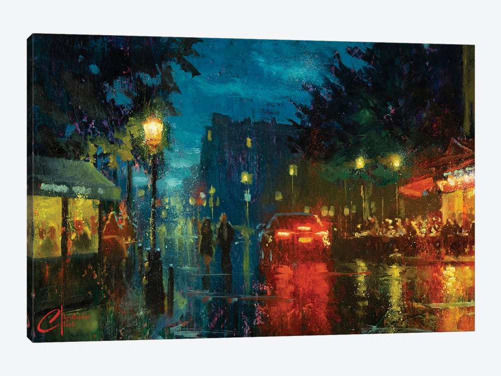Paris, Rainy Street by Christopher Clark 1-piece Canvas Wall Art