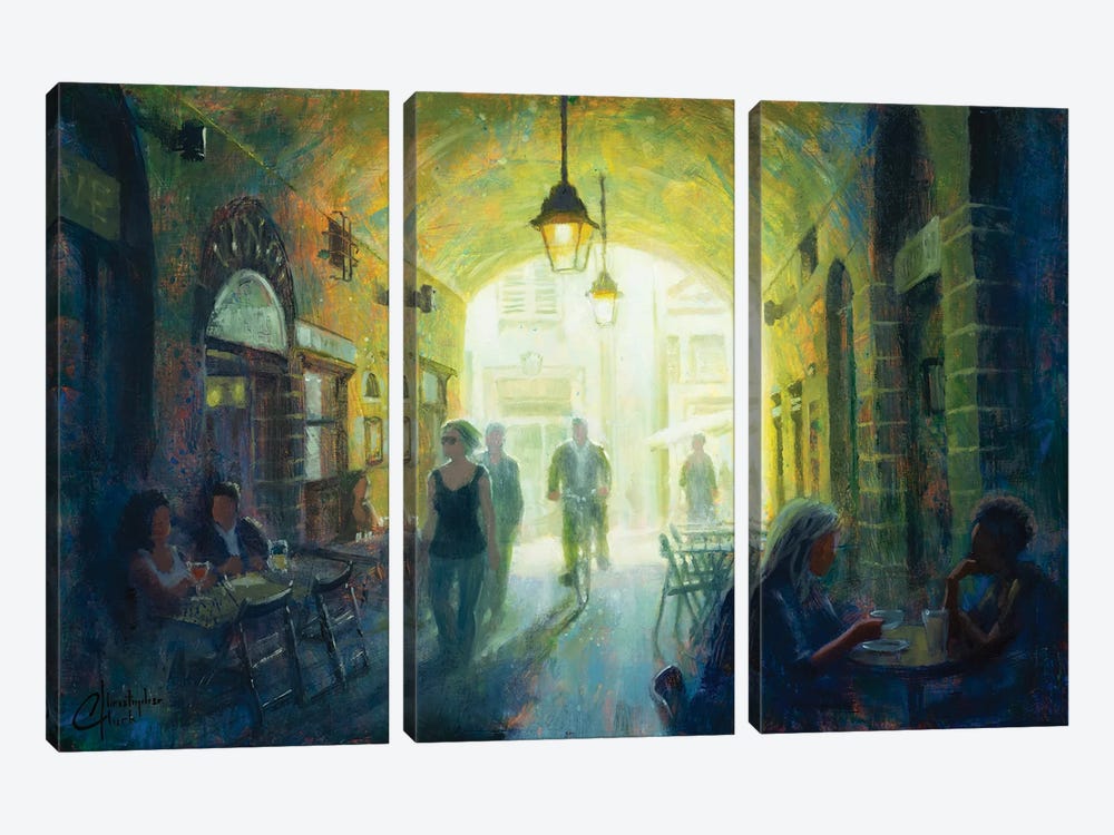 Corridor Cafe by Christopher Clark 3-piece Canvas Art Print