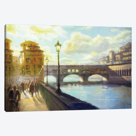 Florence Ponte Vecchio Canvas Print #CCK198} by Christopher Clark Canvas Artwork
