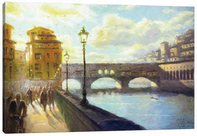 Florence Ponte Vecchio Canvas Art Print - Christopher Clark