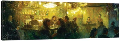 Milan Bar Canvas Art Print - Illuminated Oil Paintings