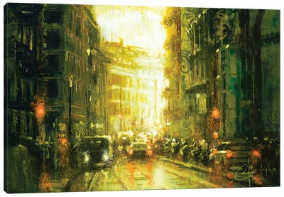 Milan Street Canvas Art Print - Christopher Clark