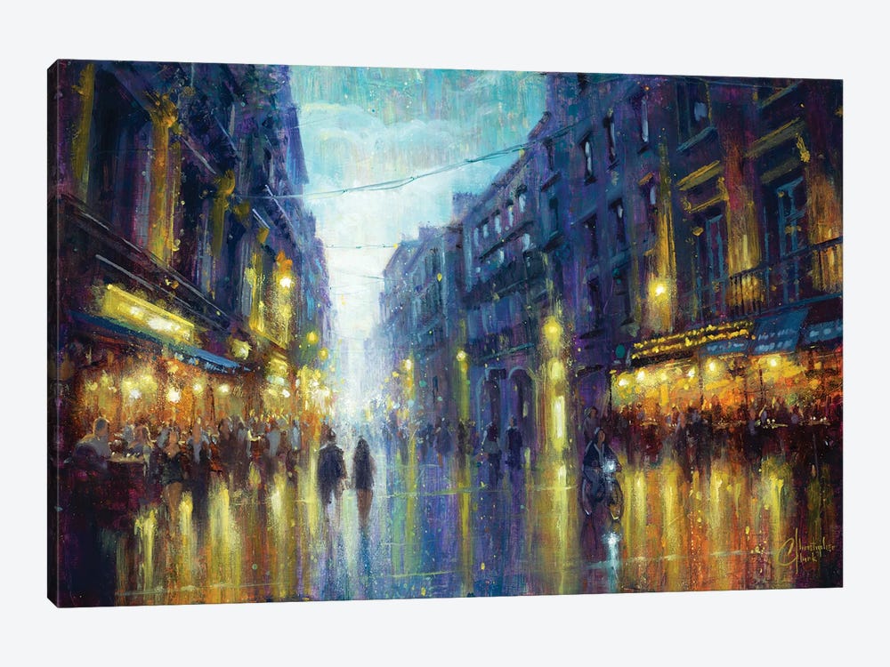 Montpellier Street Night by Christopher Clark 1-piece Canvas Print