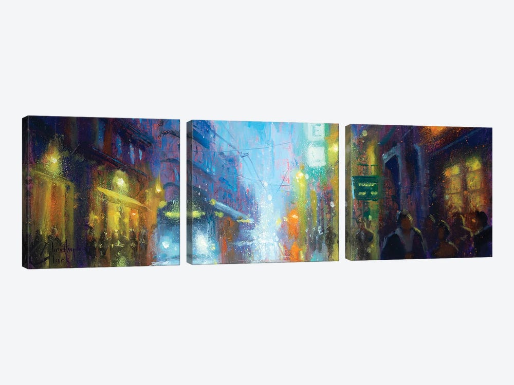 Montpellier Street Night II by Christopher Clark 3-piece Canvas Art