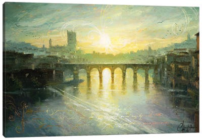 Albi, Bridge At Sunset Canvas Art Print - Christopher Clark