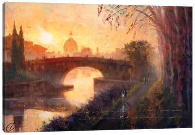 Toulouse, Canal De Midi At Sunset Canvas Art Print - Christopher Clark