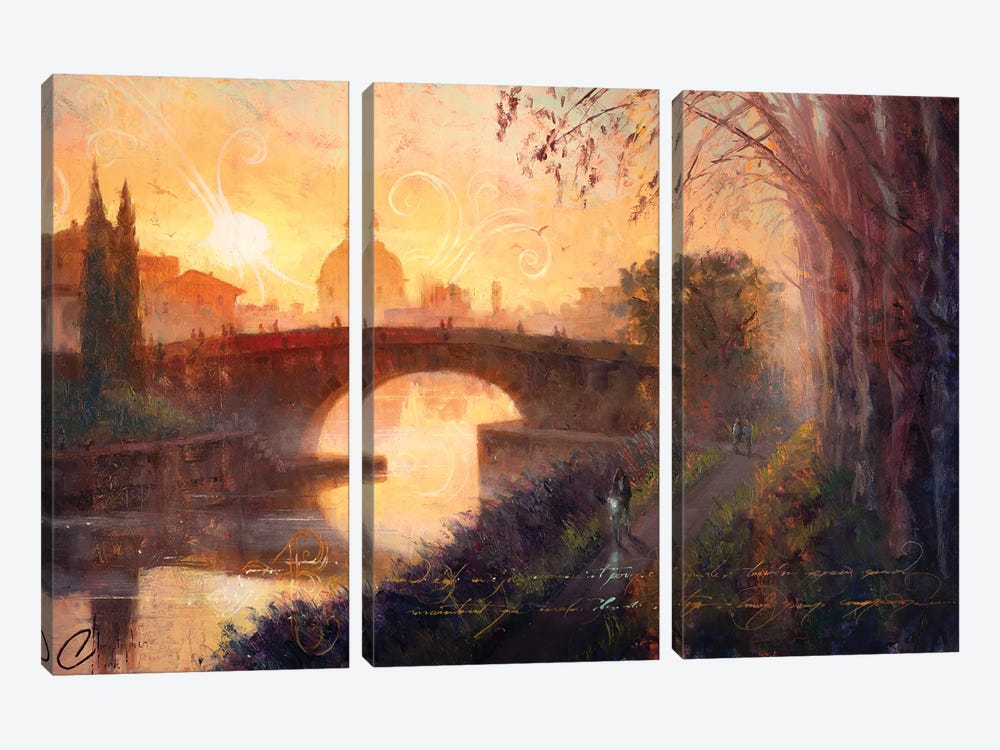 Toulouse, Canal De Midi At Sunset by Christopher Clark 3-piece Canvas Art Print
