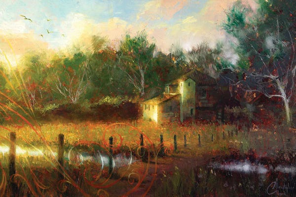 Christopher Clark: French Countryside With House by Christopher Clark
