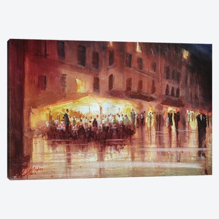 Genova, Italy - Night Cafe Canvas Print #CCK27} by Christopher Clark Canvas Print