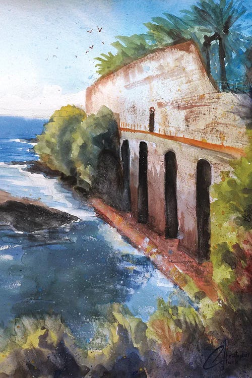 Genova, Italy - Ruins By The Sea by Christopher Clark wall art