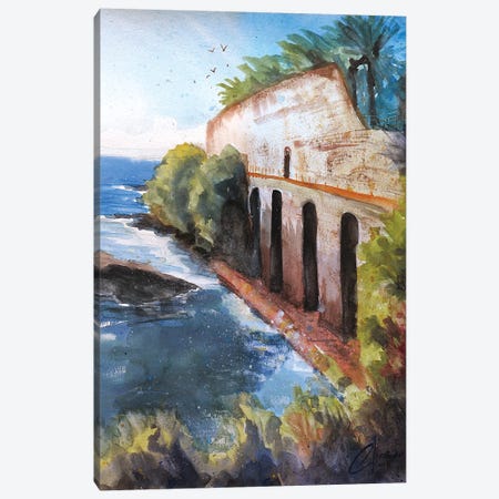 Genova, Italy - Ruins By The Sea Canvas Print #CCK29} by Christopher Clark Canvas Wall Art
