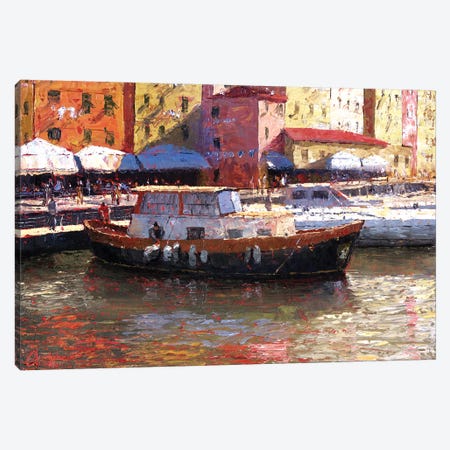 Genova, Italy, Porto Antico Canvas Print #CCK30} by Christopher Clark Art Print