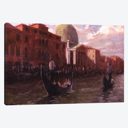 Gondoliers In Venice, Italy Canvas Print #CCK31} by Christopher Clark Canvas Print