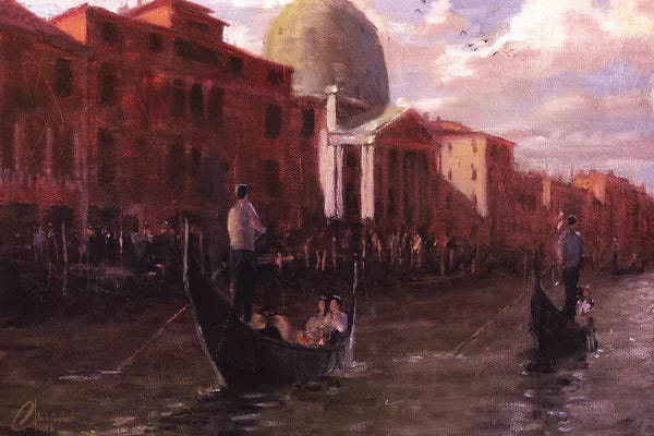 Christopher Clark: Gondoliers In Venice, Italy by Christopher Clark